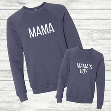 Load image into Gallery viewer, MAMA & MAMA's BOY Set Navy (Font: CAPS)