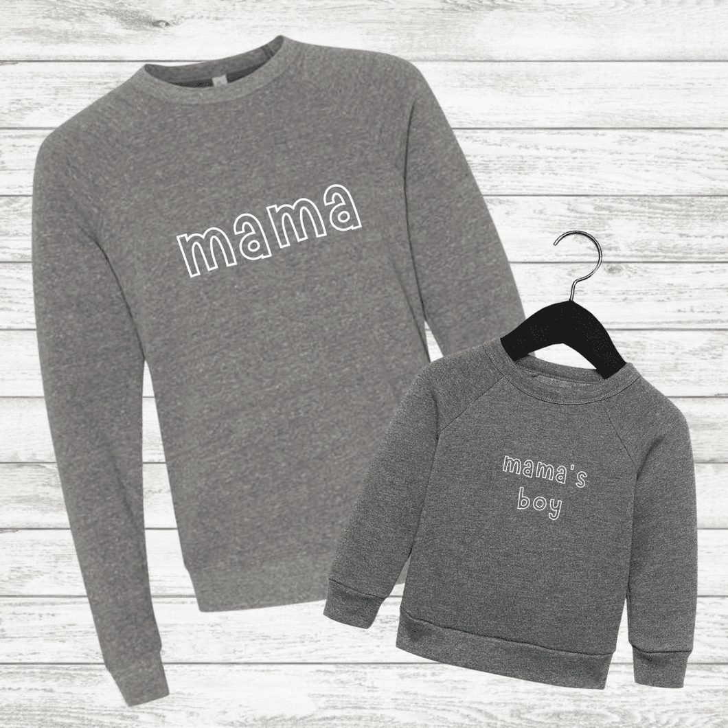 MAMA & MAMA's BOY Set Gray (Font: Outline)