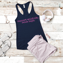 Load image into Gallery viewer, Support Wildlife Raise Boys (Racerback)
